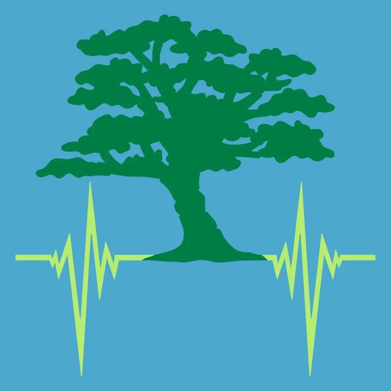 heartbeat tree pulse frequency forest leaves branches