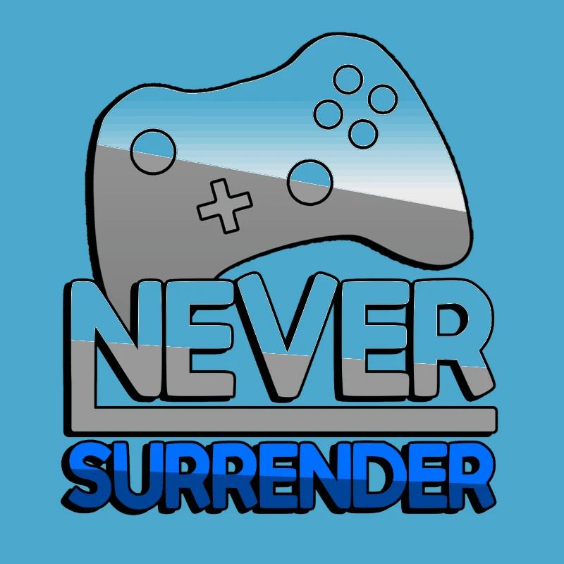 NEVER SURRENDER (Blau) + Controller - Gaming
