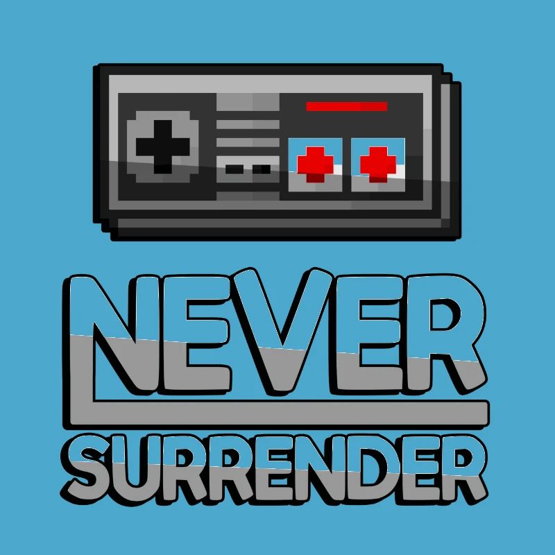 NEVER SURRENDER (White) + NES Controller - Gaming