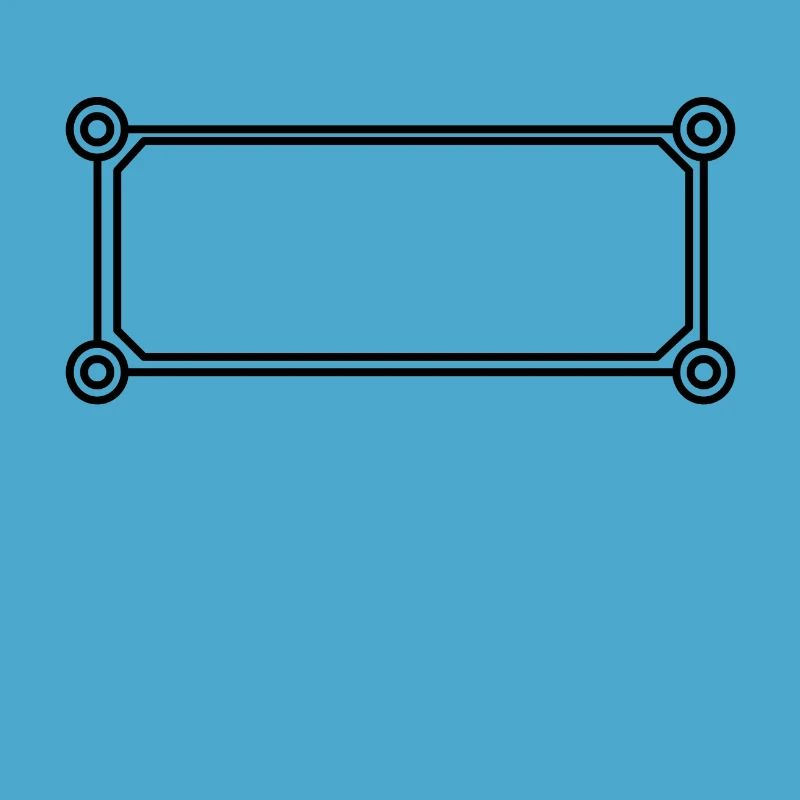 Rectangular frame black round corners