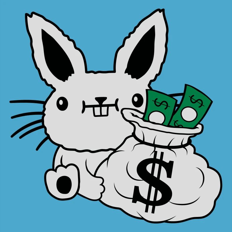 Reicher Geldsack Osterhase Geldscheine