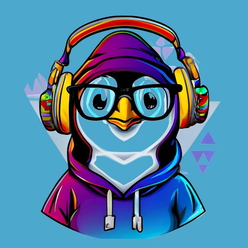 Nerd Pinguin mit Pullover