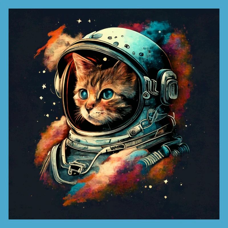 Kosmische Katze im Aetherpunk-Stil