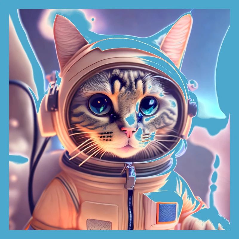 Chat astéonaute dans l’espace