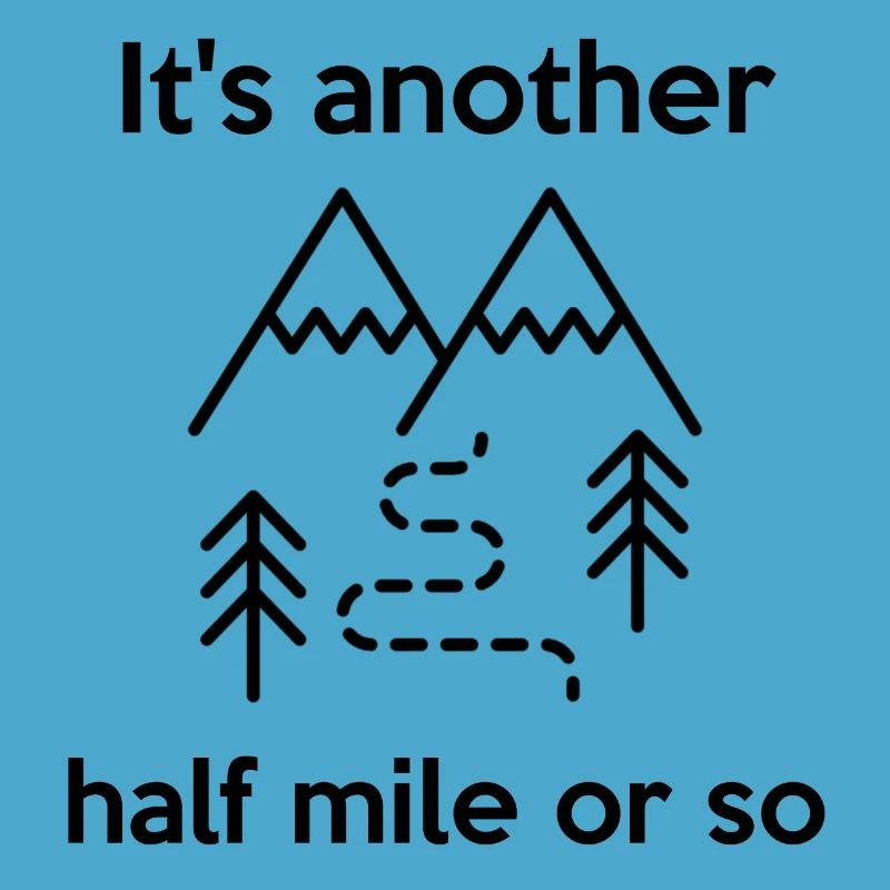 Es ist eine weitere halbe Meile oder so Bergwandern