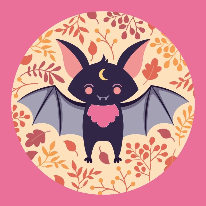 Bat with autumn pattern