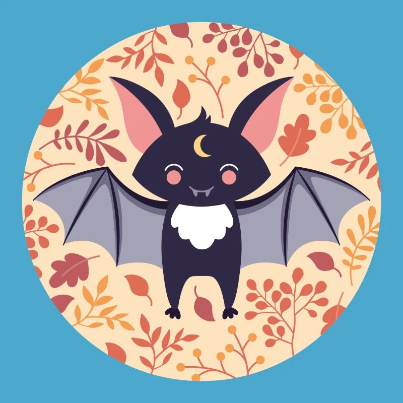 Fledermaus mit Herbstmuster