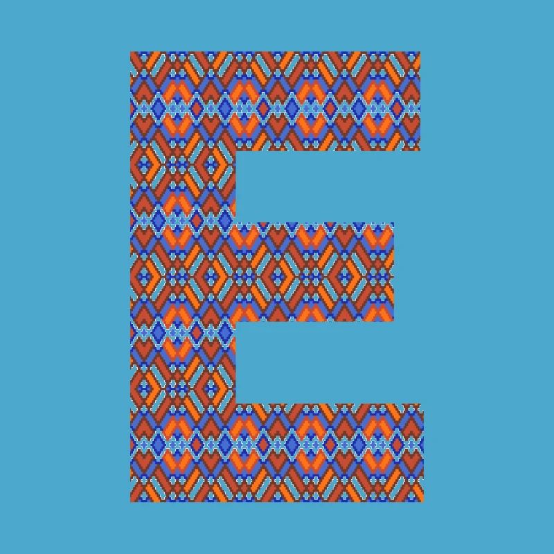 Monogramm Buchstabe E - geometrisches Muster