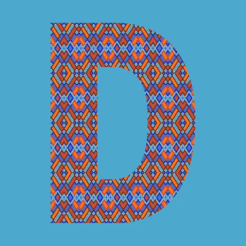 Monogram Letter D- geometric pattern
