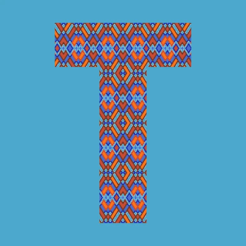 Monogram Letter T- geometric pattern