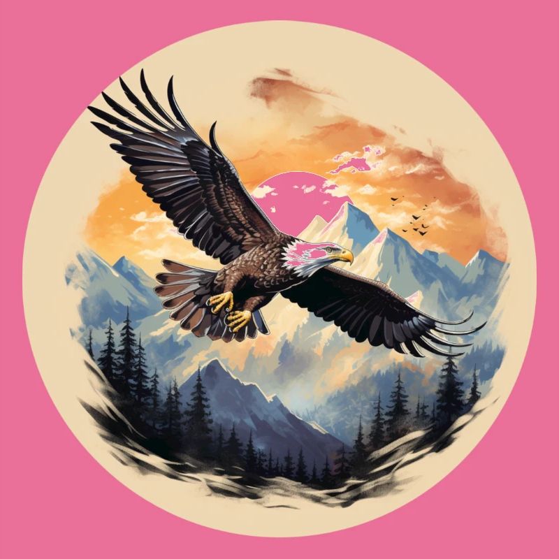 Eagle flight - eagle over mountain peaks