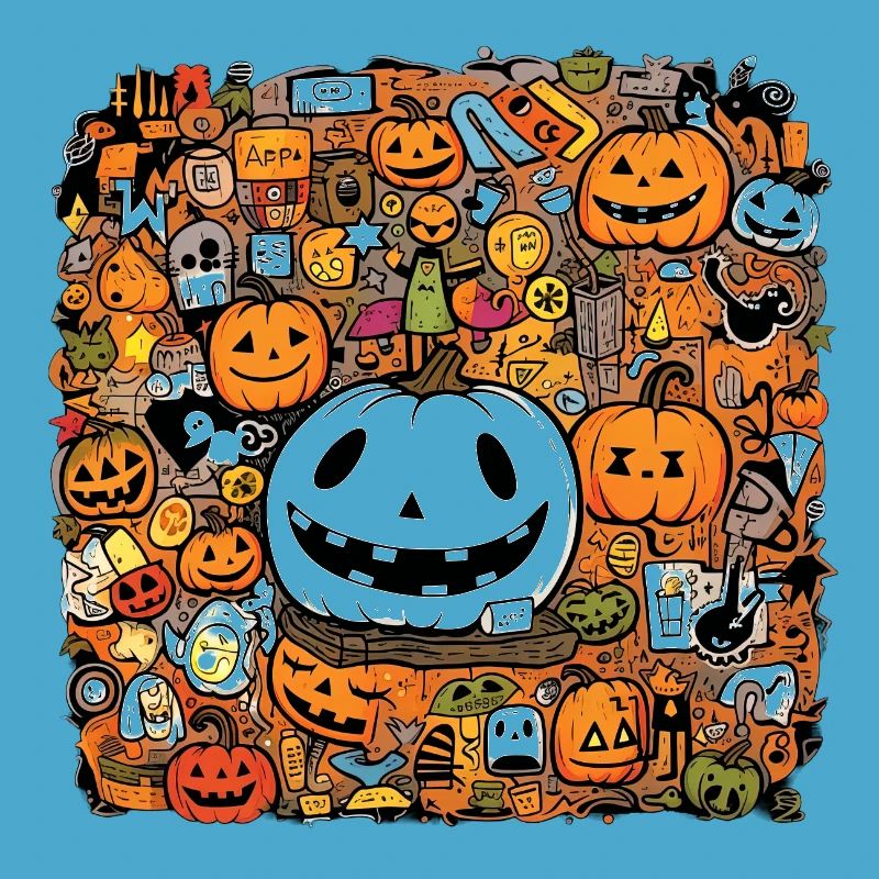 Multi pattern halloween pumpkin