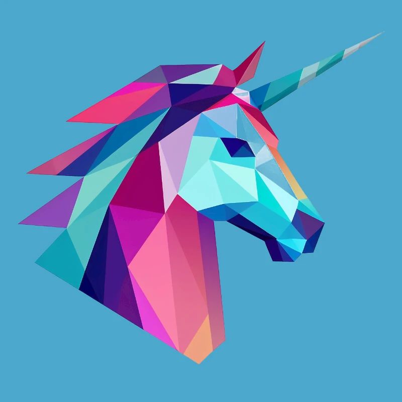 Conception de logo Licorne Low Poly