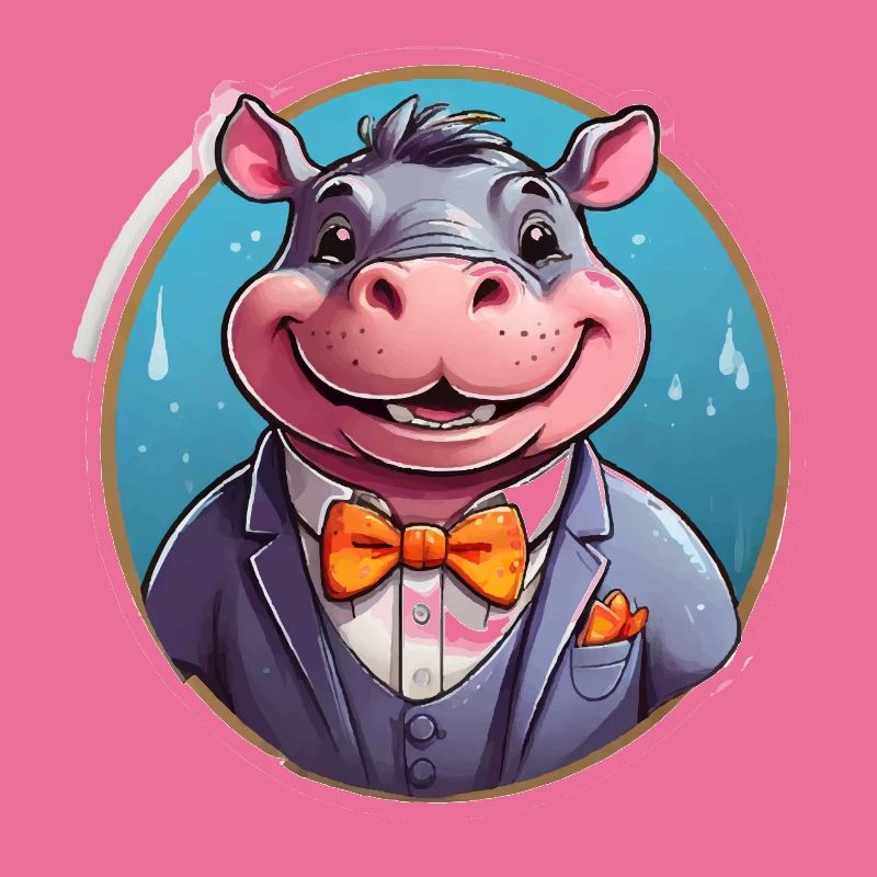 Lustiges Comic Nilpferd
