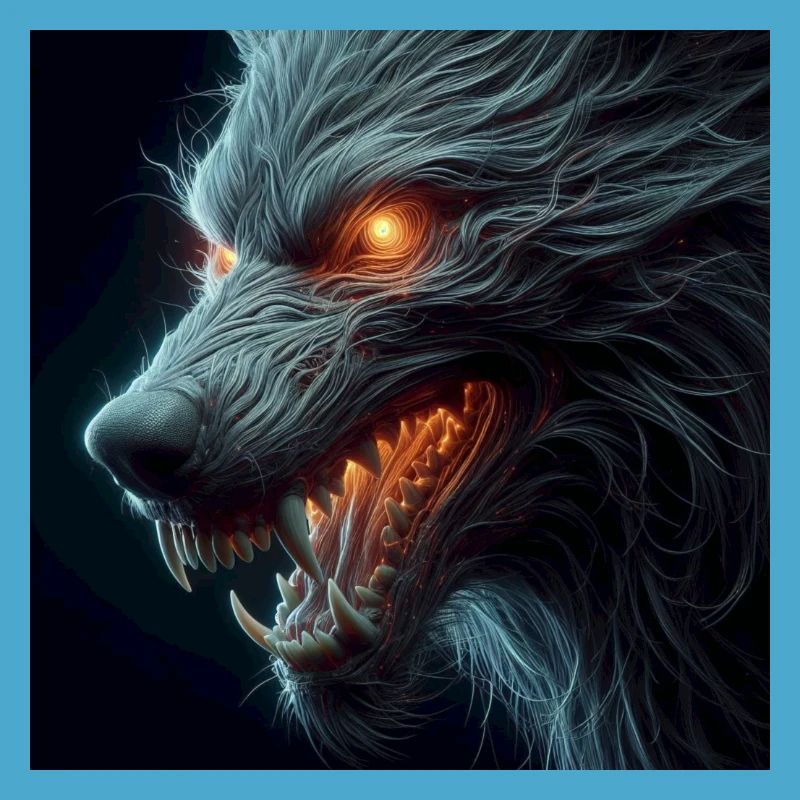 Wolf unheimlich gefährlich Hyperrealismus 3 D