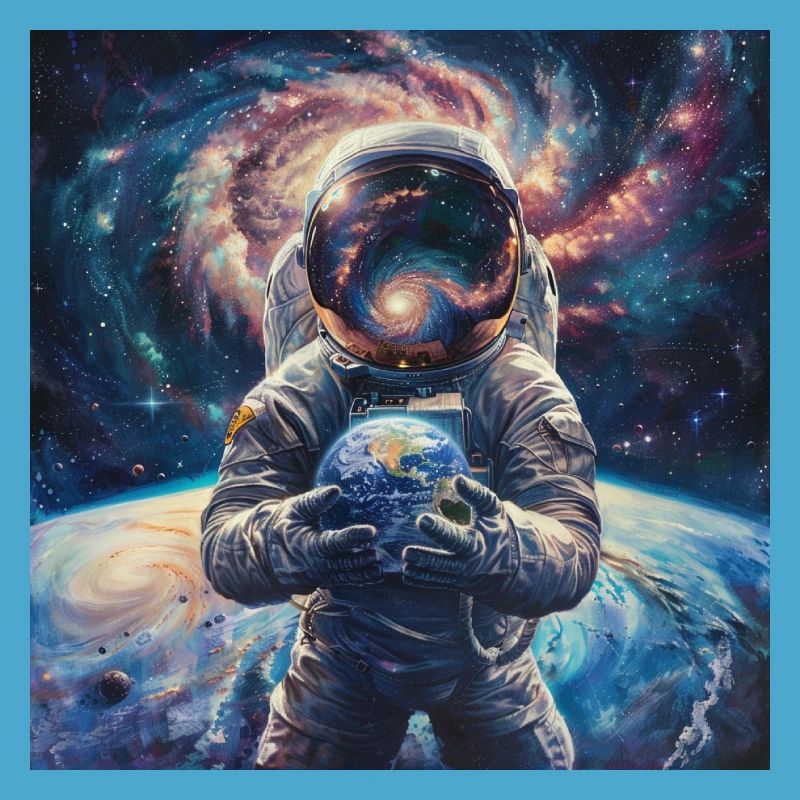 Astronautes Galaxie Espace Planète Espace Conception Spatiale
