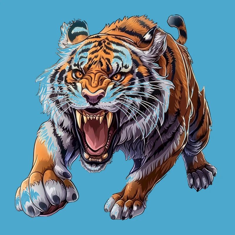 Stolzer Tiger Im Angriffsmodus