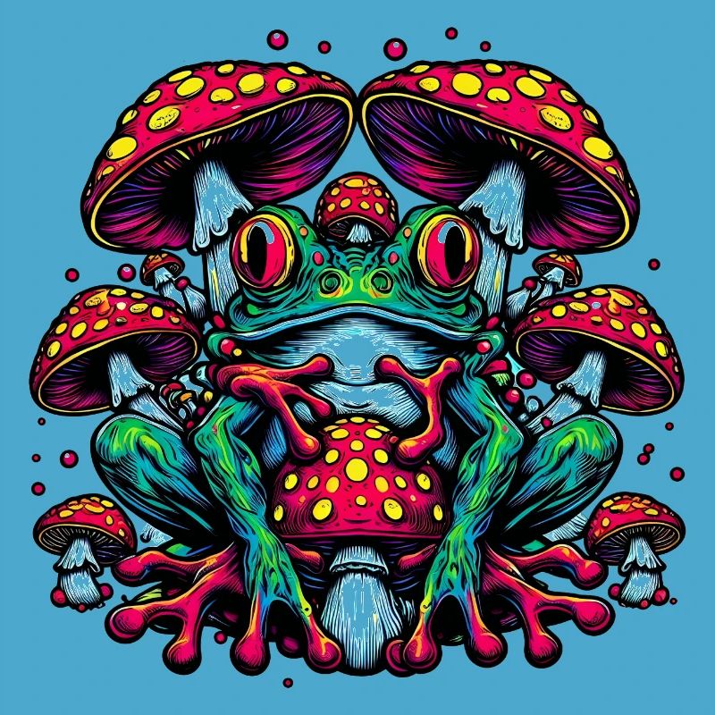 Frog with toadstool