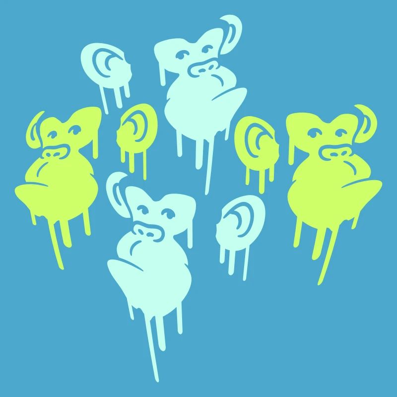 Graffiti Drop Monkey Heads Spray Faces Team