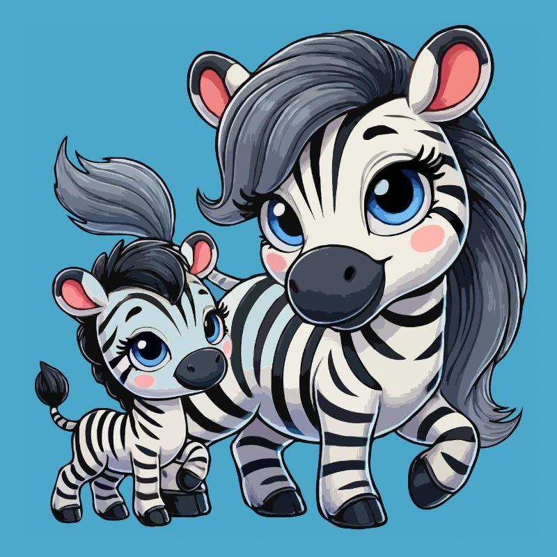 Zebra-Mutter mit Kind