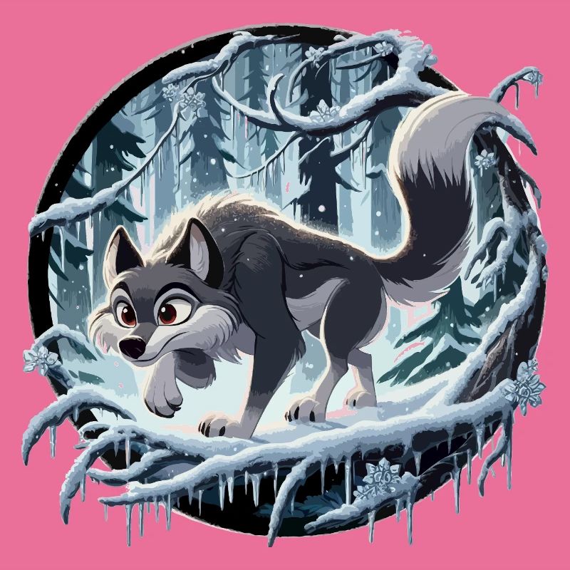 Wolf im eisigen Wald