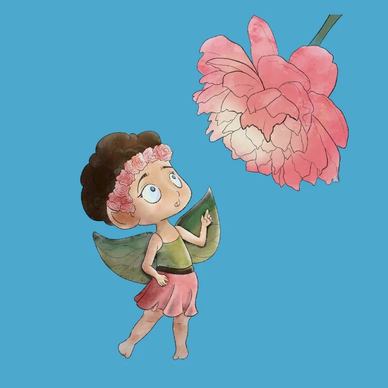 Zauberhafte Fee mit Pfingstrose