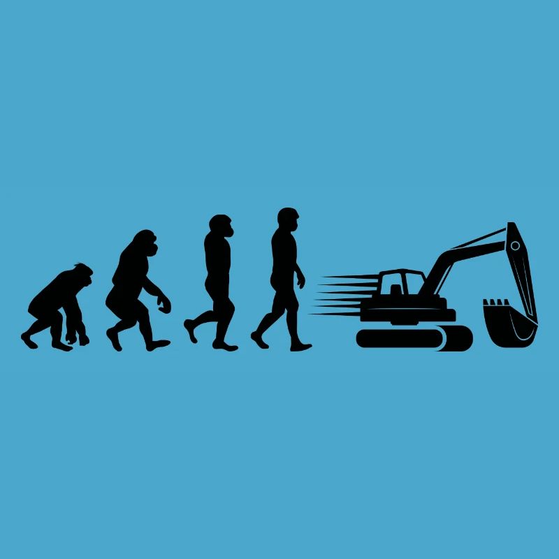 Excavatrice Backhoe Operator Evolution Funny