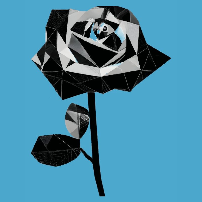 Polygone schwarze Rose