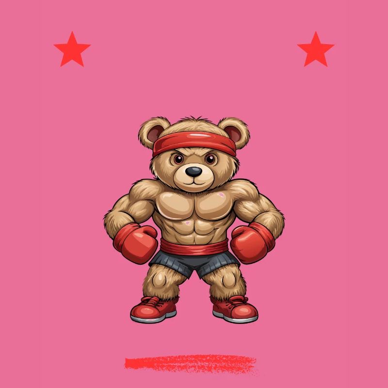 Cool Teddy Boxer - AI-Generated