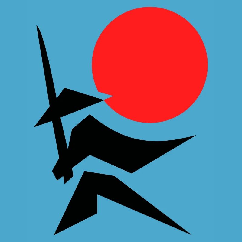Abstract Image with Samurai Red Black