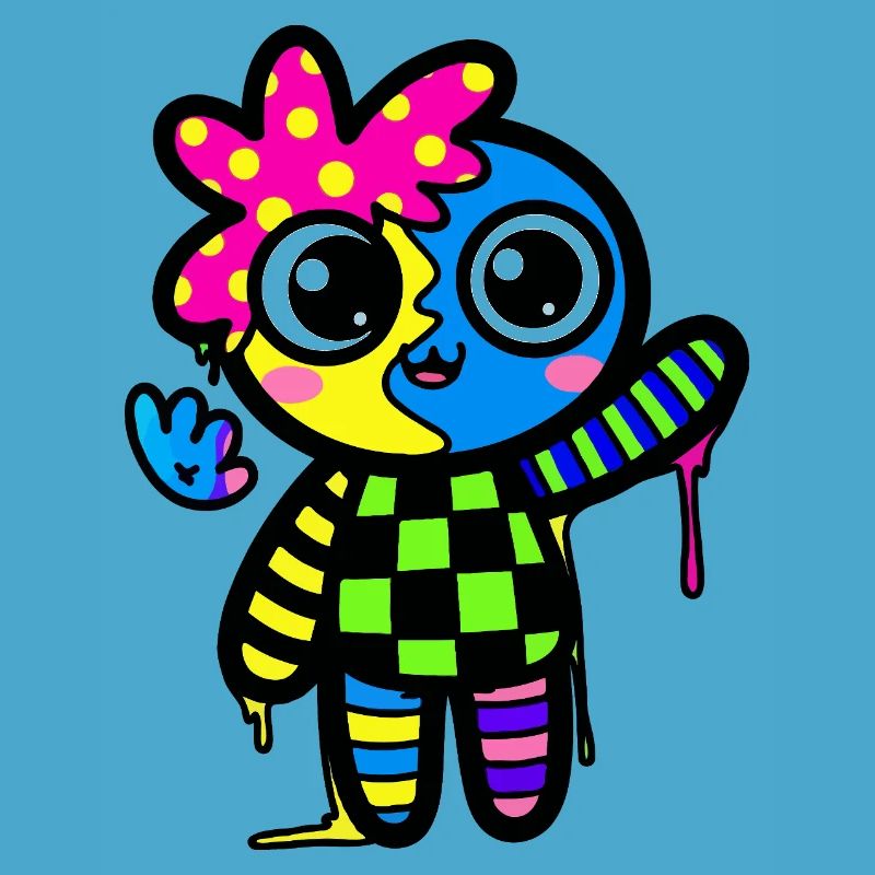 Split Face Regenbogen Pop Art