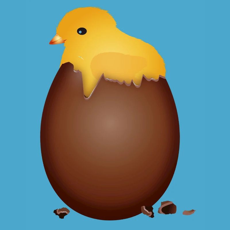 Chocolate Easter Egg with Cute Chick