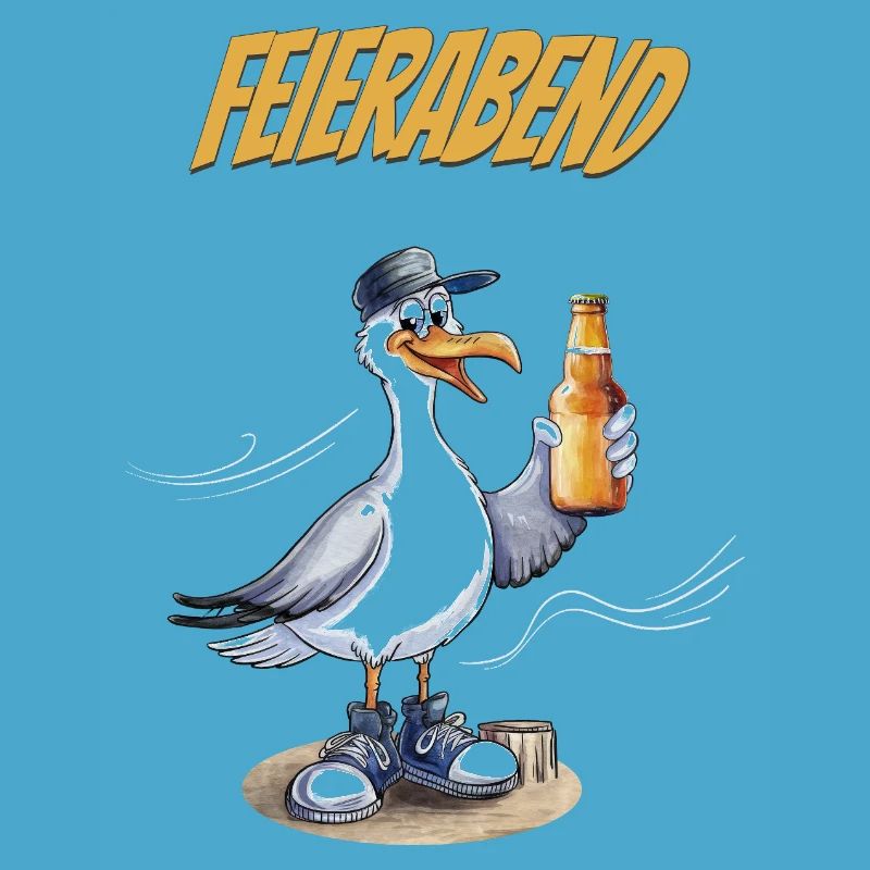 Feierabend Möwe Bierlustiger Spruch