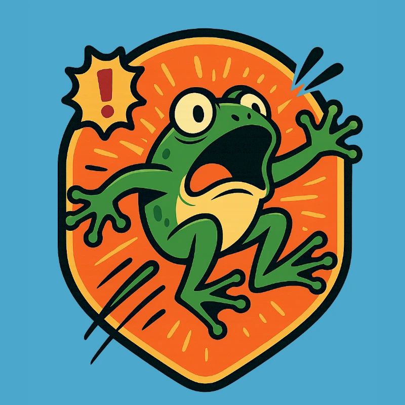 Badge Panic Frog