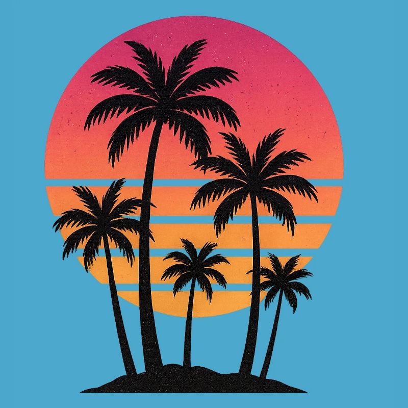 Coucher de soleil palmier