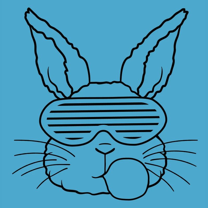 Rabbit chewing gum bubble cool