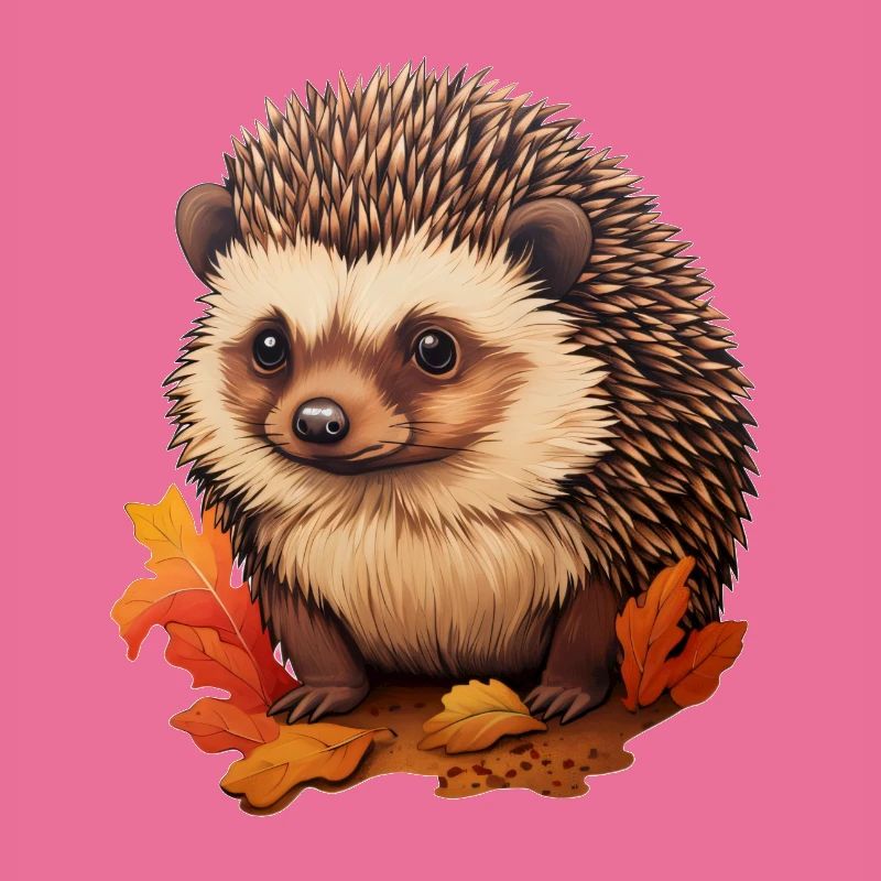 Igel mit Blättern