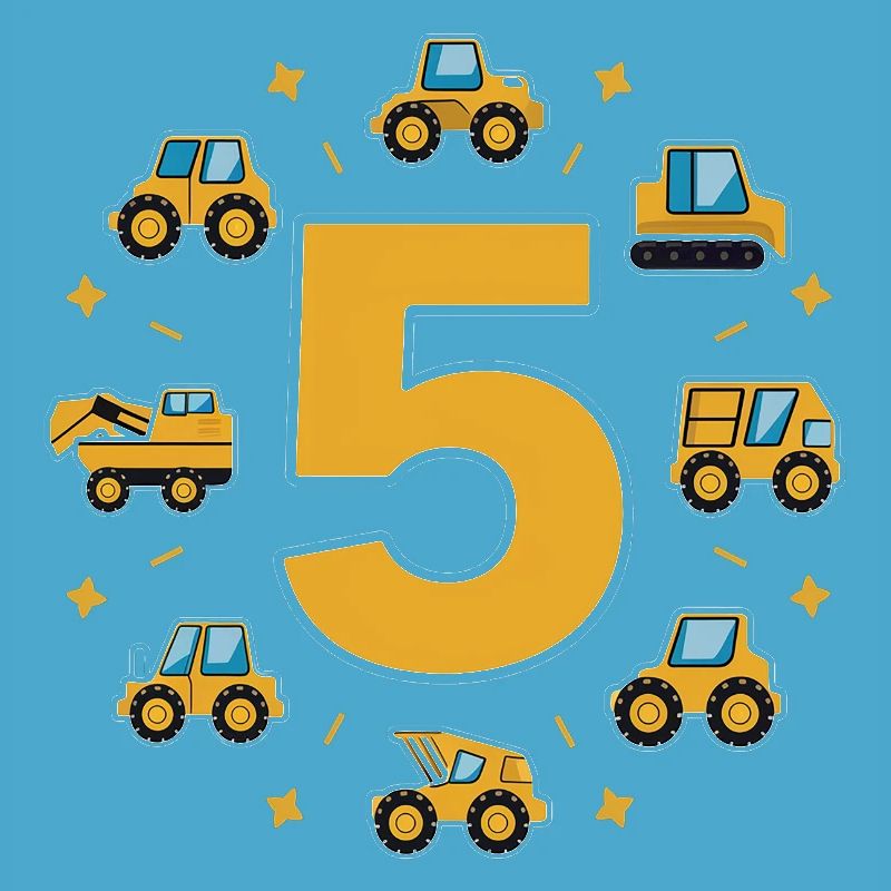 Construction site - 5 years - 5th birthday