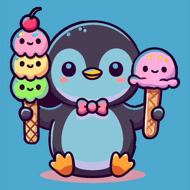 Pinguin mit Eis
