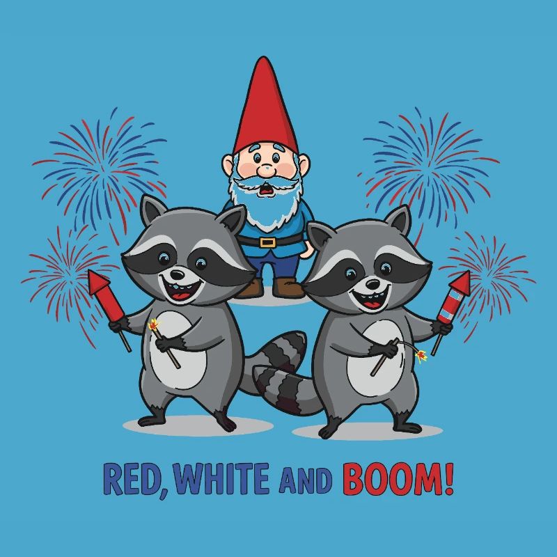 Raton laveur 4 juillet Feu d’artifice
