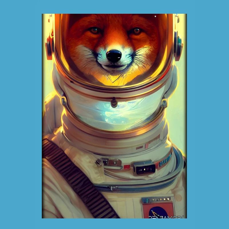 Fuchs Wildtier Astronaut Zukunft Sci-Fi Technik