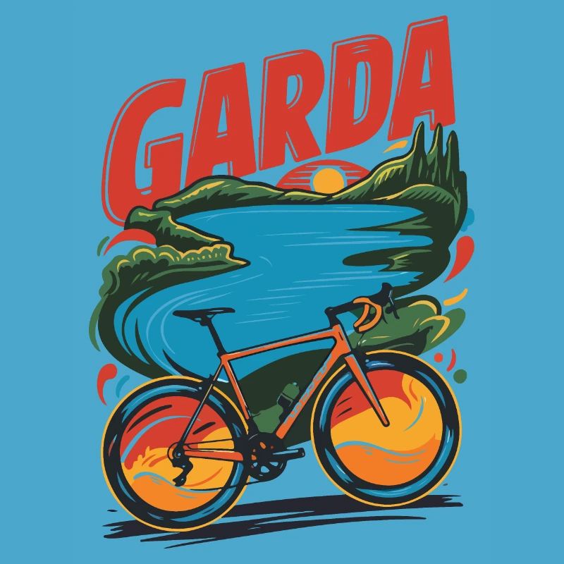 Conception de vélo panoramique du lac de Garde