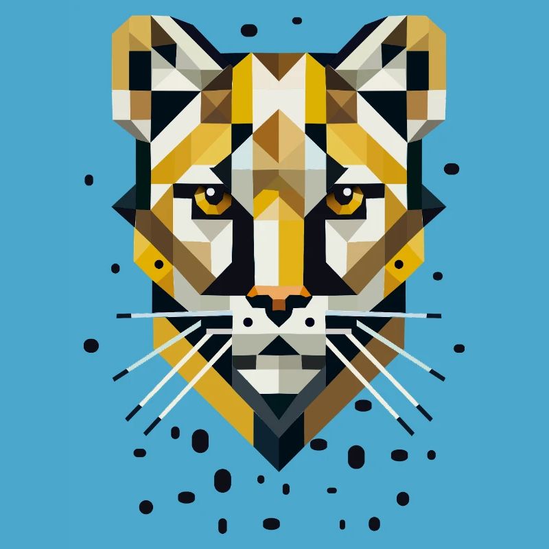 Geometric elegance – big cat in abstract form