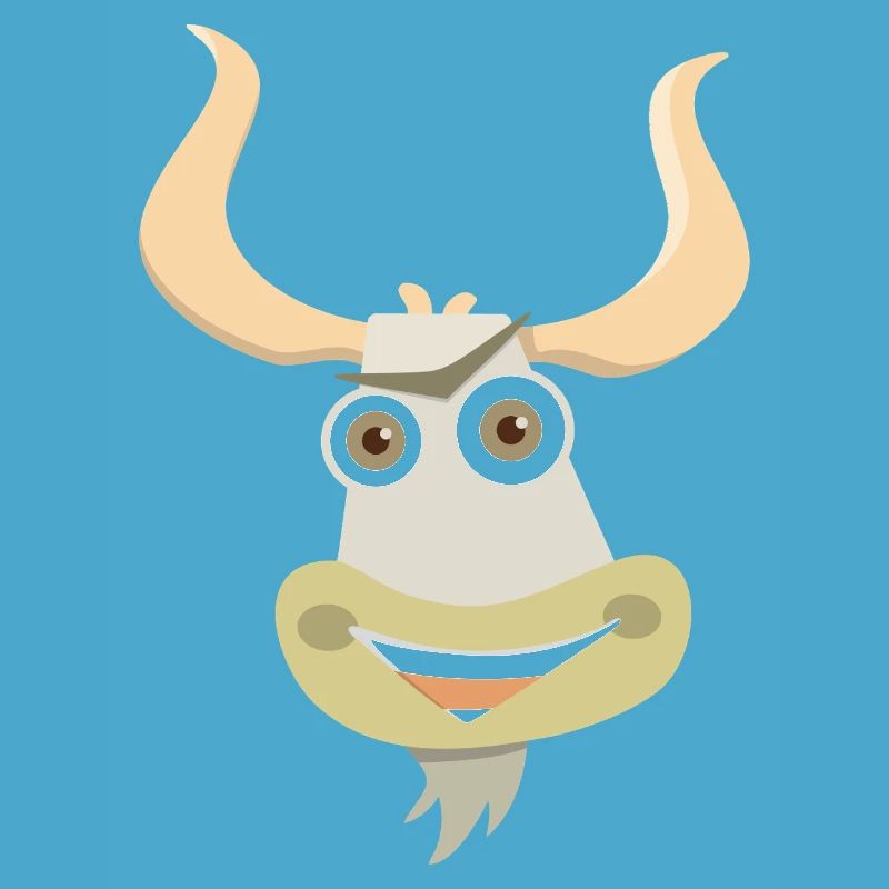 Fröhliche Illustration eines Yakkopfes