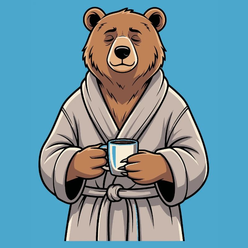 Bear with coffee