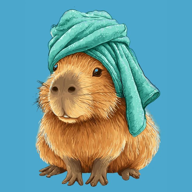 Capybara with cloth