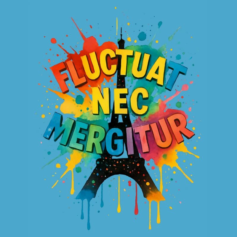 Paris Fluctuat Nec Mergitur Tour Eiffel Colorée