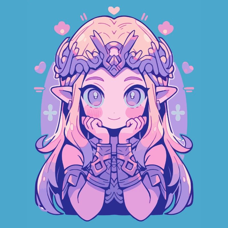 Princesse Chibi mignonne - Conception de conte de fées mignon