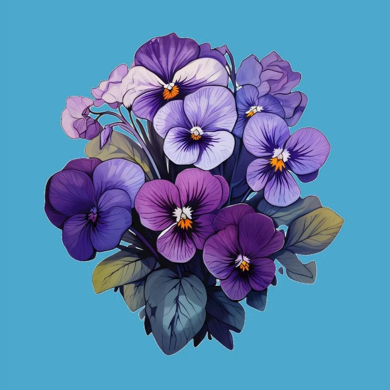 Pensée beaucoup de fleurs