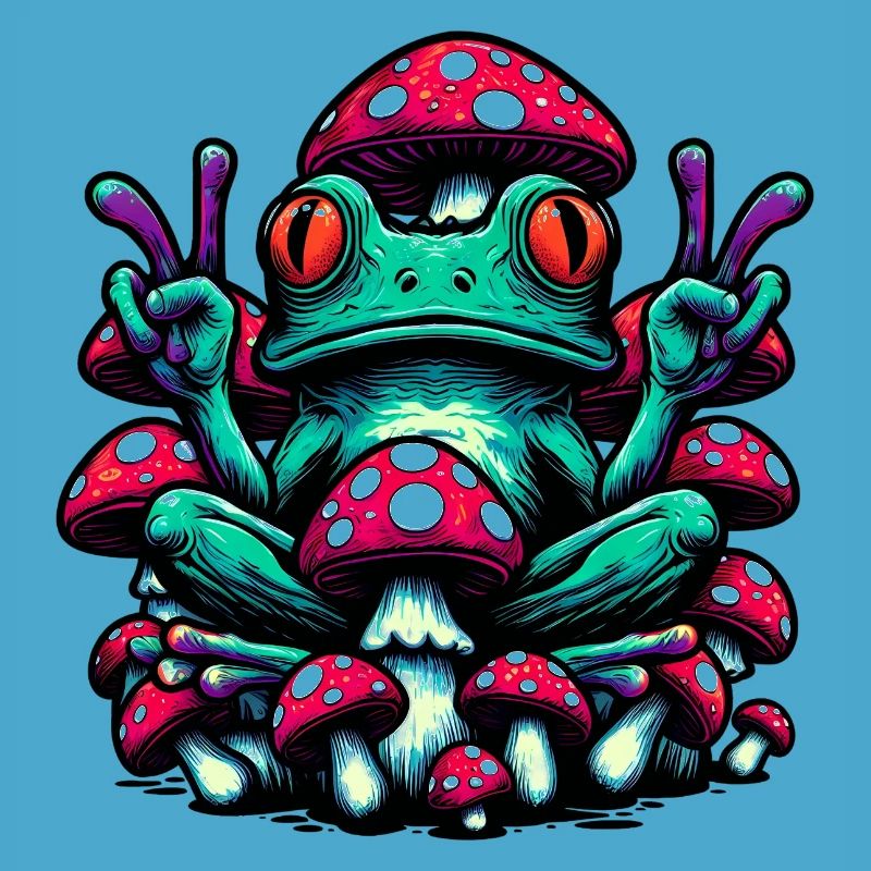 Frog with toadstool